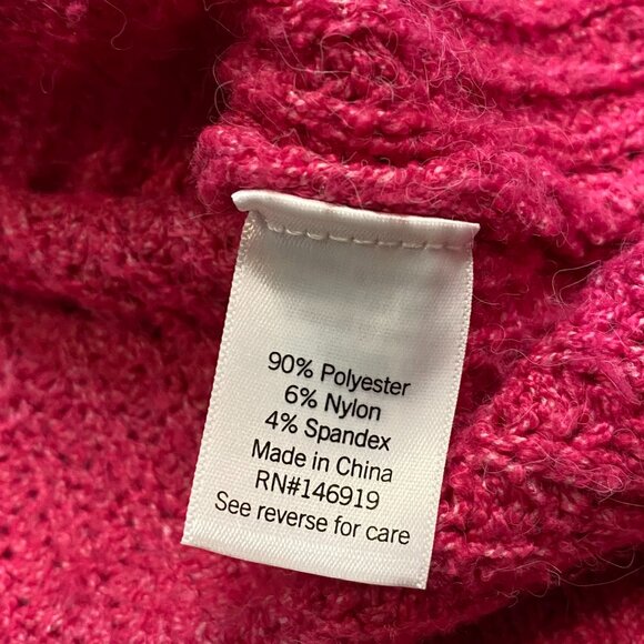 Nine West Chunky Knit Sweater V-Neck Pink Size Medium - Picture 6 of 6